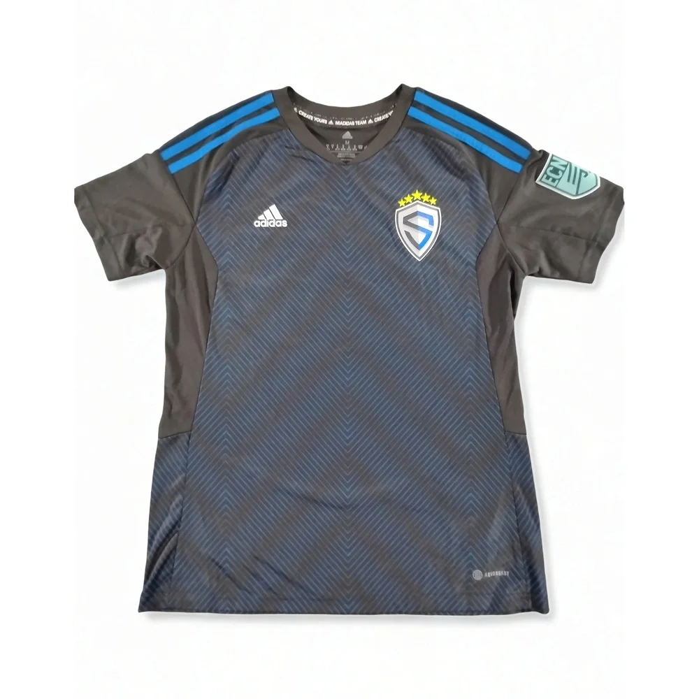 Streetwear Minimalist Adidas San Jose Earthquakes ECNL Soccer Jersey Mens M #18
